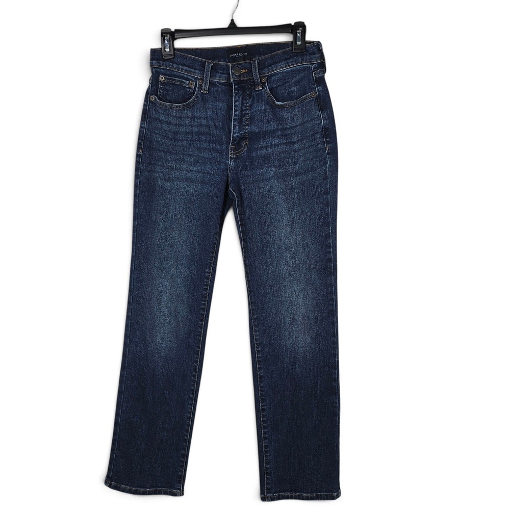 Lucky Brand Jeans Womens 6/28R Zoe High Rise Straight Dark Wash Denim Stretchy